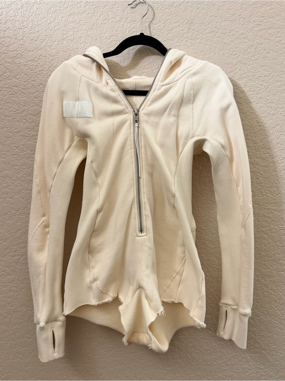 SMFK cream tactical hoodie romper
